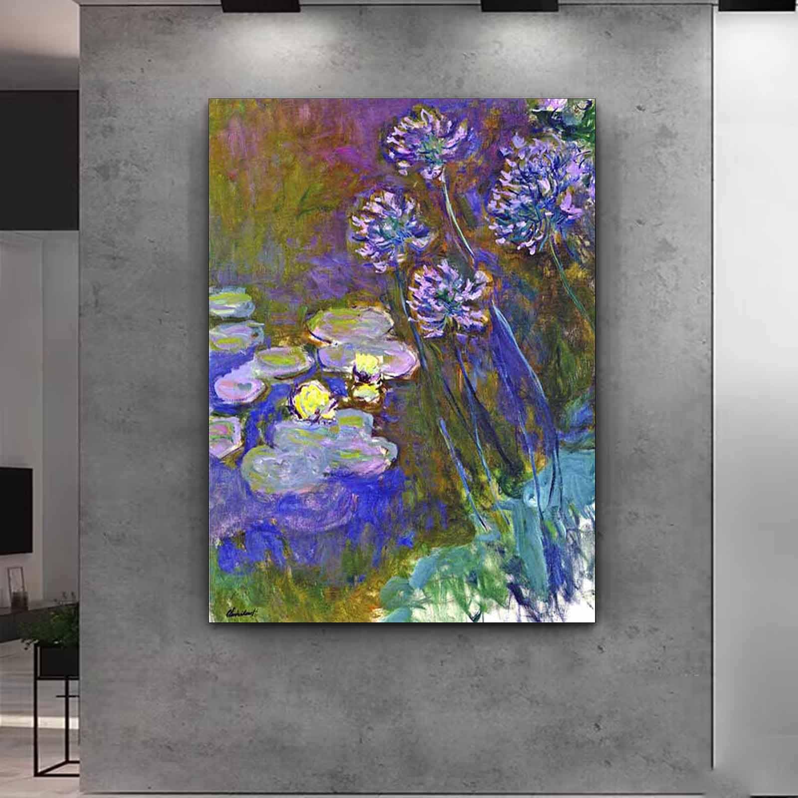Amazon.co.jp: クロード・モネWater Lilies and Agapanthus 絵画